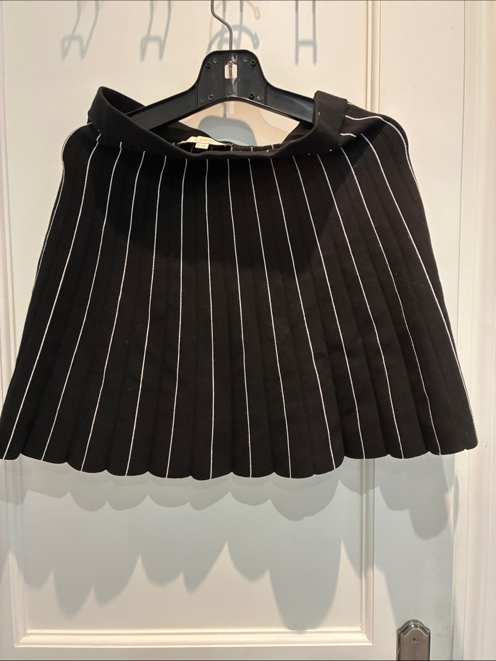 LOFT Black Skirt with White Pinstripes